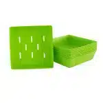 5X5 SHALLOW MICROGREEN TRAYS GREEN WITH HOLES