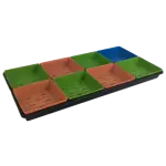 1020 Black Shallow Tray 5x5 Blue Green Orange