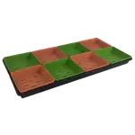 1020 Black Shallow Tray 5x5 Green Orange