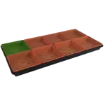 1020 Black Shallow Tray 5x5 Orange Green