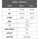 30W GROWSABER LED 6500K 900MM Specification
