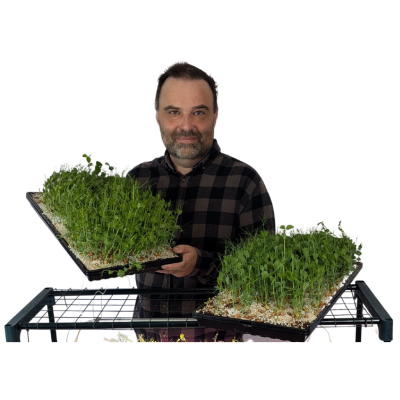 Jeremy With Pea Trendril Microgreens