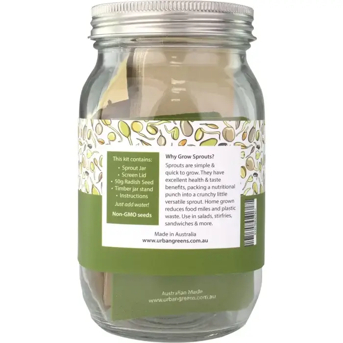 Urban Greens Grow Your Own Sprouts Kit Radish Back