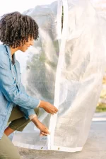 Greenstalk Vertical Planter Frost Cover ZIipping UP